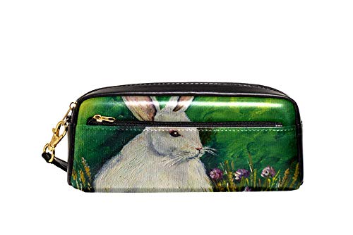 Federmäppchen, großes Fassungsvermögen, Osterhase, Kaninchen, Stifteetui, Organizer, Schreibwaren, Leder, Reise-Kosmetiktasche mit Fächern, Geschenk für Mädchen, Jungen, Frauen von Josidd