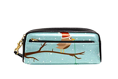 Federmäppchen Große Kapazität Xmas Eule mit Geschenk Winter Urlaub Stifteetui Tasche Halter Organizer Schreibwaren Leder Reise Kosmetiktasche mit Fächern Geschenk für Mädchen Jungen Frauen von Josidd