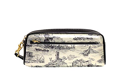 Federmäppchen mit großem Fassungsvermögen, Vintage-Stil, nautische Karte, Stifteetui, Organizer, Schreibwaren, Leder, Reise-Kosmetiktasche mit Fächern, Geschenk für Mädchen, Jungen, Frauen von Josidd