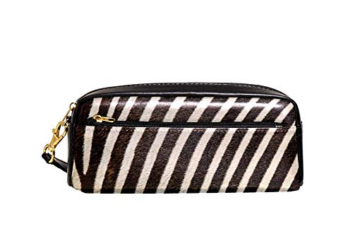 Federmäppchen mit großem Fassungsvermögen, Zebras-Streifen, Stifteetui, Organizer, Schreibwaren, Leder, Reise-Kosmetiktasche mit Fächern, Geschenk für Mädchen, Jungen, Frauen von Josidd