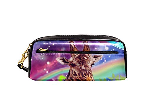 Federmäppchen mit großem Fassungsvermögen, glitzernde Galaxie-Giraffe mit Regenbogen-Stiftetui, Organizer, Schreibwaren, Leder, Reise-Kosmetiktasche mit Fächern, Geschenk für Mädchen, Jungen, Frauen von Josidd