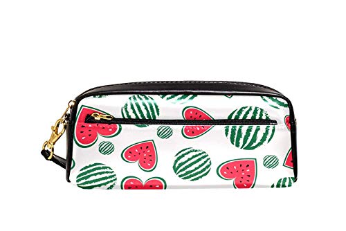 Federmäppchen mit großem Fassungsvermögen, rotes Herz, Wassermelone, Stifteetui, Organizer, Schreibwaren, Leder, Reise-Kosmetiktasche mit Fächern, Geschenk für Mädchen, Jungen, Frauen von Josidd