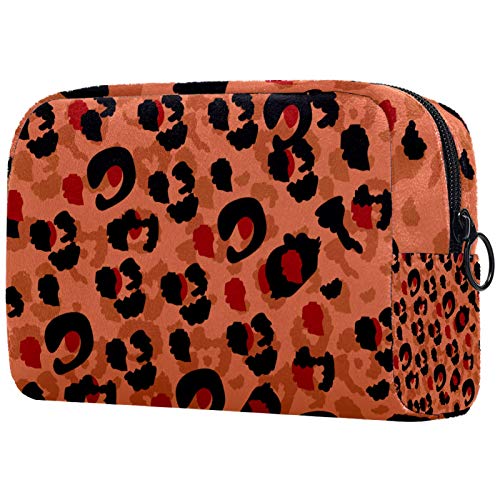 Kleine Make-up-Tasche, Wasserfarben-Leopardenmuster, Reise-Kulturbeutel, tragbare Kosmetiktasche für Damen, Mädchen, Geschenke, tägliche Aufbewahrung, Organizer von Josidd
