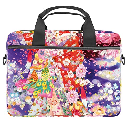 Laptop-Hülle, 33-36,8 cm (13 - 14,5 Zoll), japanisches Geisha-Mädchen, Schutzhülle, tragbare Computer-Notebook-Tragetasche, Aktentasche, Nachrichten-Tasche, Mehrfarbig 9, 11x14.5x1.2in /28x36.8x3 cm, von Josidd