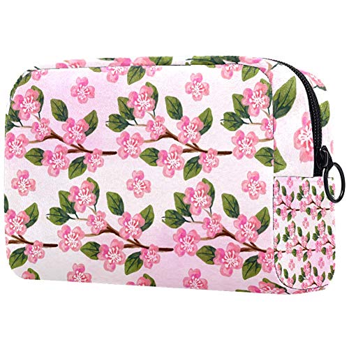 Make-up-Tasche mit Kirschblüten, leicht, tragbar, für Damen, Reiseaufbewahrung, Kulturbeutel, Organizer, Outdoor, für Mädchen und Damen von Josidd