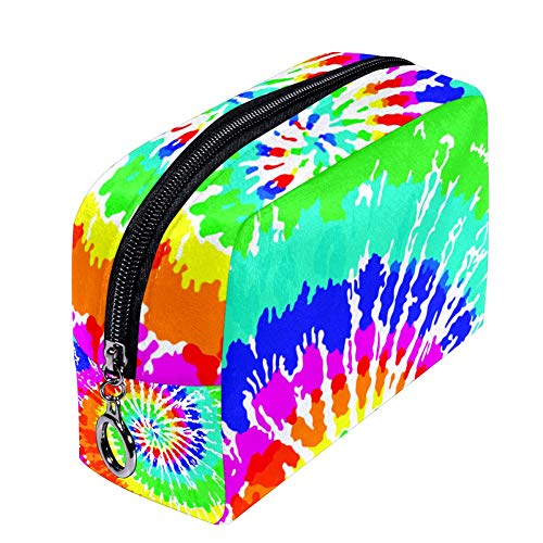 Make-up-Tasche mit Regenbogen-Batik, Reise-Kosmetiktasche, Pinseltasche, Kulturbeutel, Kulturbeutel, tragbar, Reise-Make-up-Tasche, Aufbewahrungs-Organizer für Frauen und Mädchen von Josidd