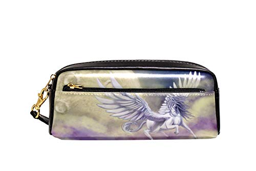 Pegasus Federmäppchen, großes Fassungsvermögen, Fantasie-Mond-Design, magische Tiere, Wolken, Stifteetui, Organizer, Schreibwaren, Leder, Reise-Kosmetiktasche mit Fächern, Geschenk für Mädchen, von Josidd