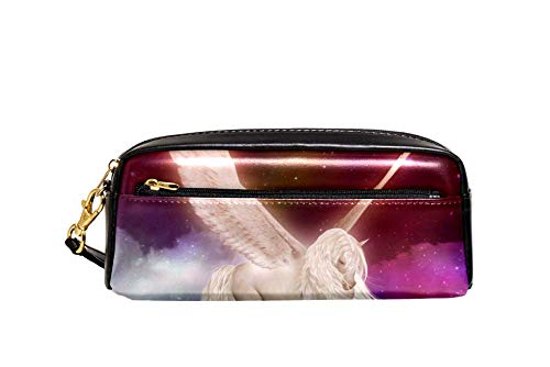 Pegasus Federmäppchen, großes Fassungsvermögen, Himmel, Wolken, Einhorn, Stifteetui, Organizer, Schreibwaren, Leder, Reise-Kosmetiktasche mit Fächern, Geschenk für Mädchen, Jungen, Frauen von Josidd