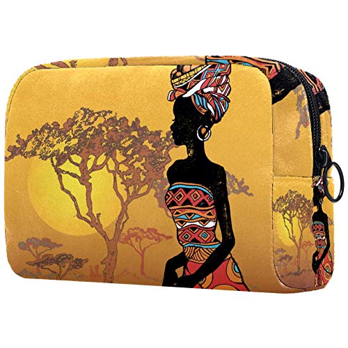 Schöne afrikanische schwarze Frauen-Make-up-Tasche, leicht, tragbar, Kosmetiktasche für Damen, Reiseaufbewahrung, Kulturbeutel, Organizer, Outdoor, für Mädchen und Damen von Josidd