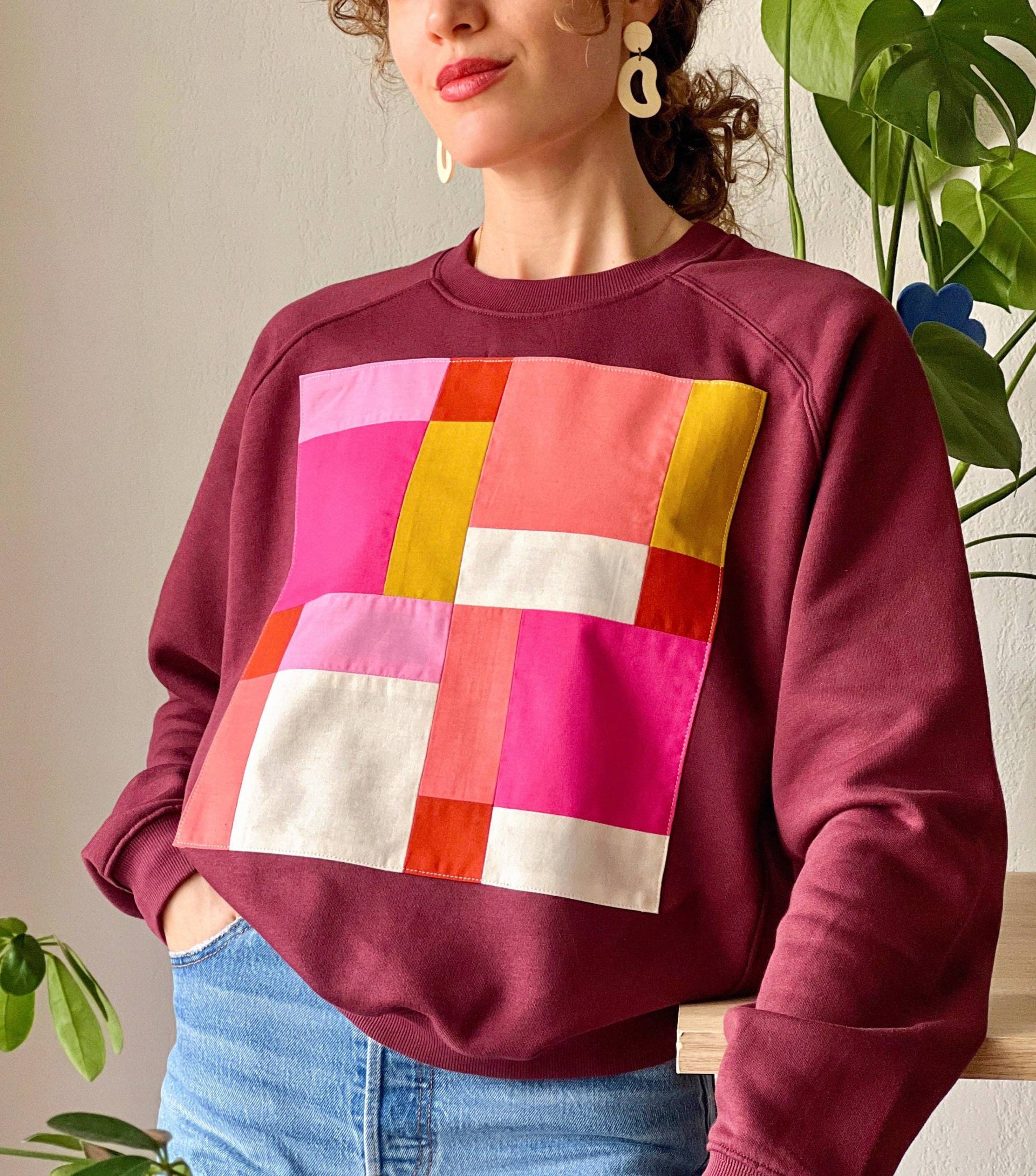 Einzelstück - Sweatshirt Mit Handgemachtem Patchwork Unisex Pullover Handgefertigter Patchworkpullover Upcycling, Ökodesign, Colorblock Einzelstück - Sweatshirt Mit Handgemachtem Patchwork Unisex Pullover Handgefertigter Patchworkpullover Upcycling, Ökodesign, Colorblock von JosieCreas