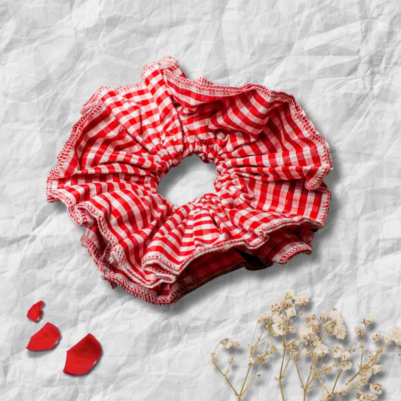 Riesen Xl Scrunchie, Rot-Weiß Kariert Riesen Xl Scrunchie, Rot-Weiß Kariert von JosiesPinkSheep