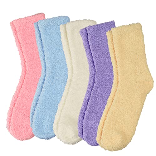 Josnown Kuschelsocken Damen, 5 Paar Weiche Flauschige Socken, Gemütlich Winter Warme Dicke Bettsocken Haussocken - Kein Vergossenes Flaum, Geschenk für frauen, Gr.35-41 von Josnown