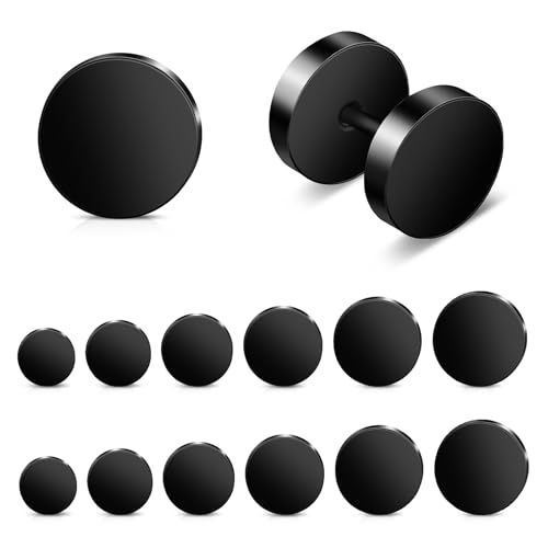 6 Paar Schwarze Ohrstecker Herren Runde Edelstahl Ohrstecker Männer Schwarz Hypoallergen Ohrringe 4–10 Mm Fake Plug Tunnel Piercing Herrenohrringe Set Für Männer Und Frauen 6 Paar Schwarze Ohrstecker Herren Runde Edelstahl Ohrstecker Männer Schwarz Hypoallergen Ohrringe 4–10 Mm Fake Plug Tunnel Piercing Herrenohrringe Set Für Männer Und Frauen von Josojoou