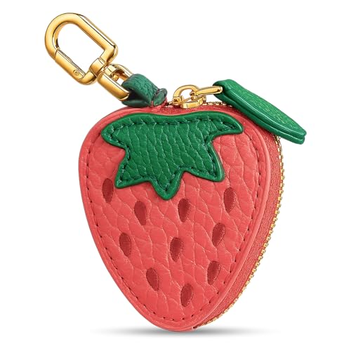 Mini-Erdbeer-Münzgeldbörse, Obst-Anhänger, Leder, Reißverschluss, Münzbeutel, Erdbeer-Schlüsselanhänger, Taschenanhänger für Frauen, Geschenk für Damen Mini-Erdbeer-Münzgeldbörse, Obst-Anhänger, Leder, Reißverschluss, Münzbeutel, Erdbeer-Schlüsselanhänger, Taschenanhänger für Frauen, Geschenk für Damen von Josojoou