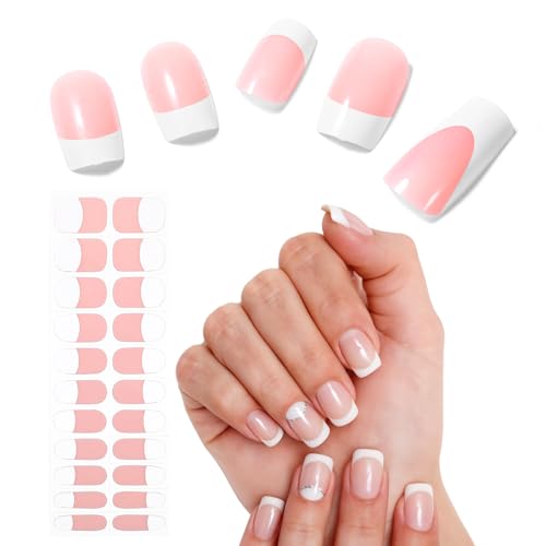 UV Gel Nagelfolie Selbstklebend Maniko Nails Halbgehärtete Gel-Nagelstreifen Nagel Sticker Nagelkunst French Tip Sticker Fingernägel Zum Aufkleben Nagelaufkleber Für Frauen Damen Nail Art von Josojoou