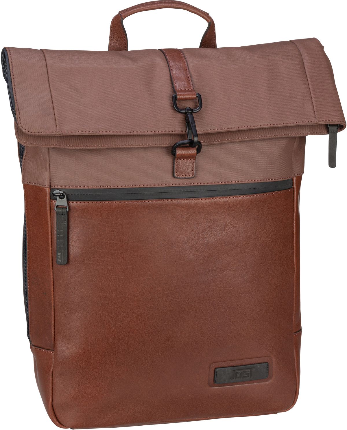 Jost Malmö Backpack Courier  in Cognac (19.6 Liter), Rolltop Rucksack von Jost