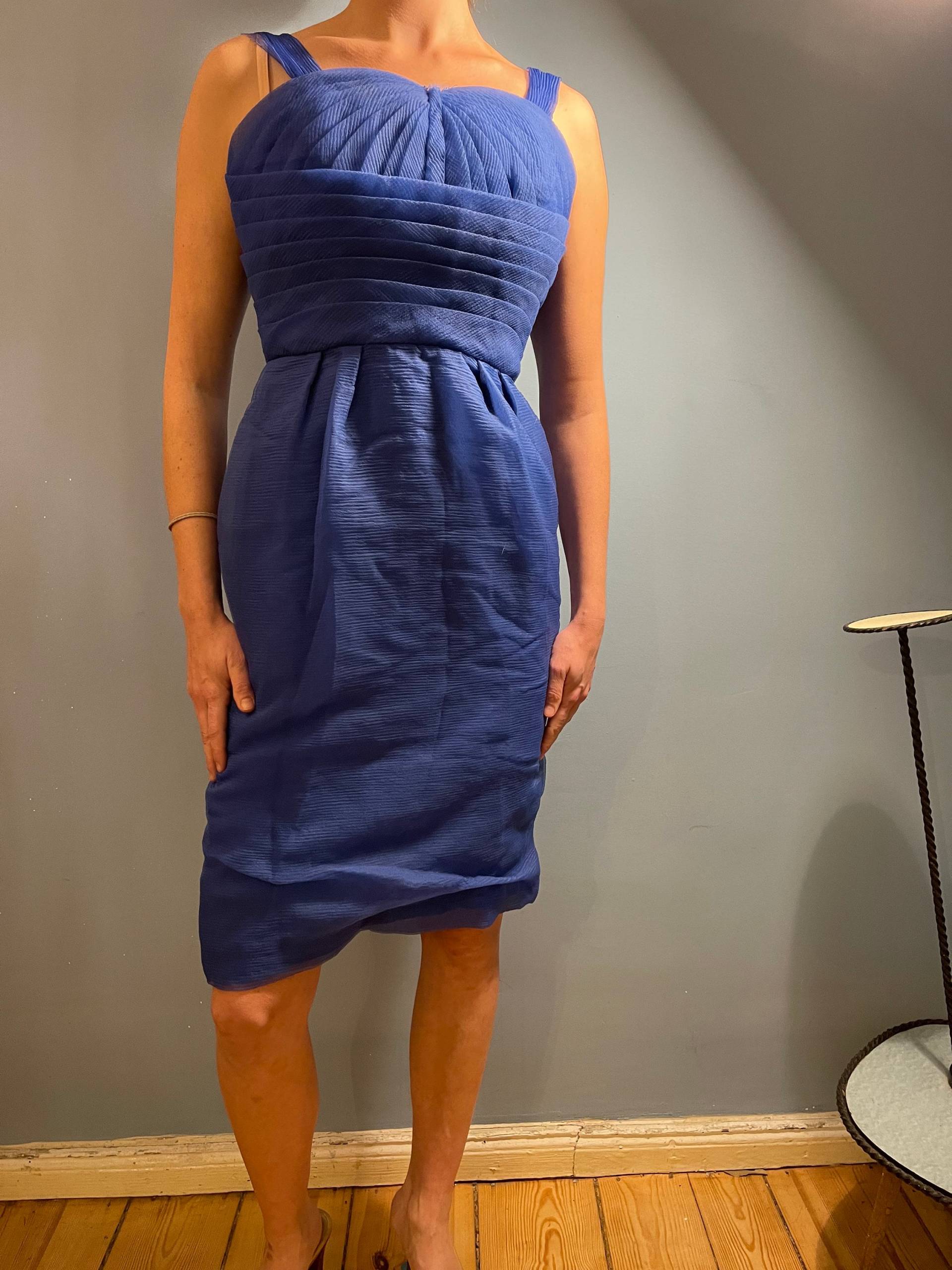 50Er Jahre Blaues Kleid True Vintage Ausgehkleid Grösse L von JosuDeJosusVintagesh