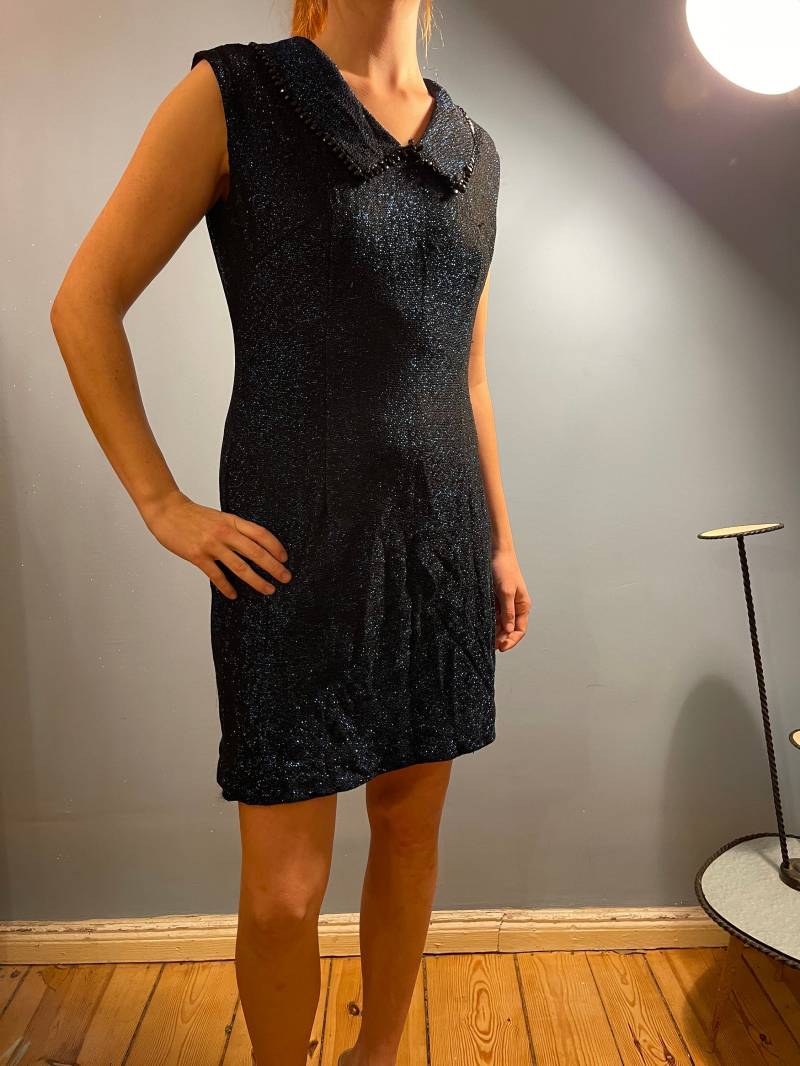 Blaues Lurex Minikleid 1960Er Größe L True Vintage Blaues Lurex Minikleid 1960Er Größe L True Vintage von JosuDeJosusVintagesh