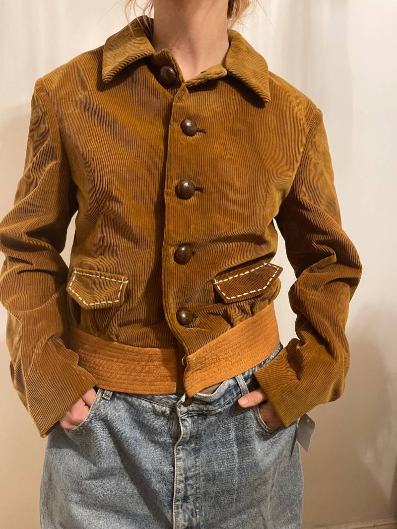 Braune Cord Jacke True Vintage 1960Er Mod 70's Usa Größe M von JosuDeJosusVintagesh