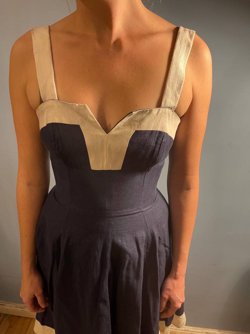 Kleid 1950Er Jahre True Vintage Segel Mädchen Blau Weiß Gr. M von JosuDeJosusVintagesh