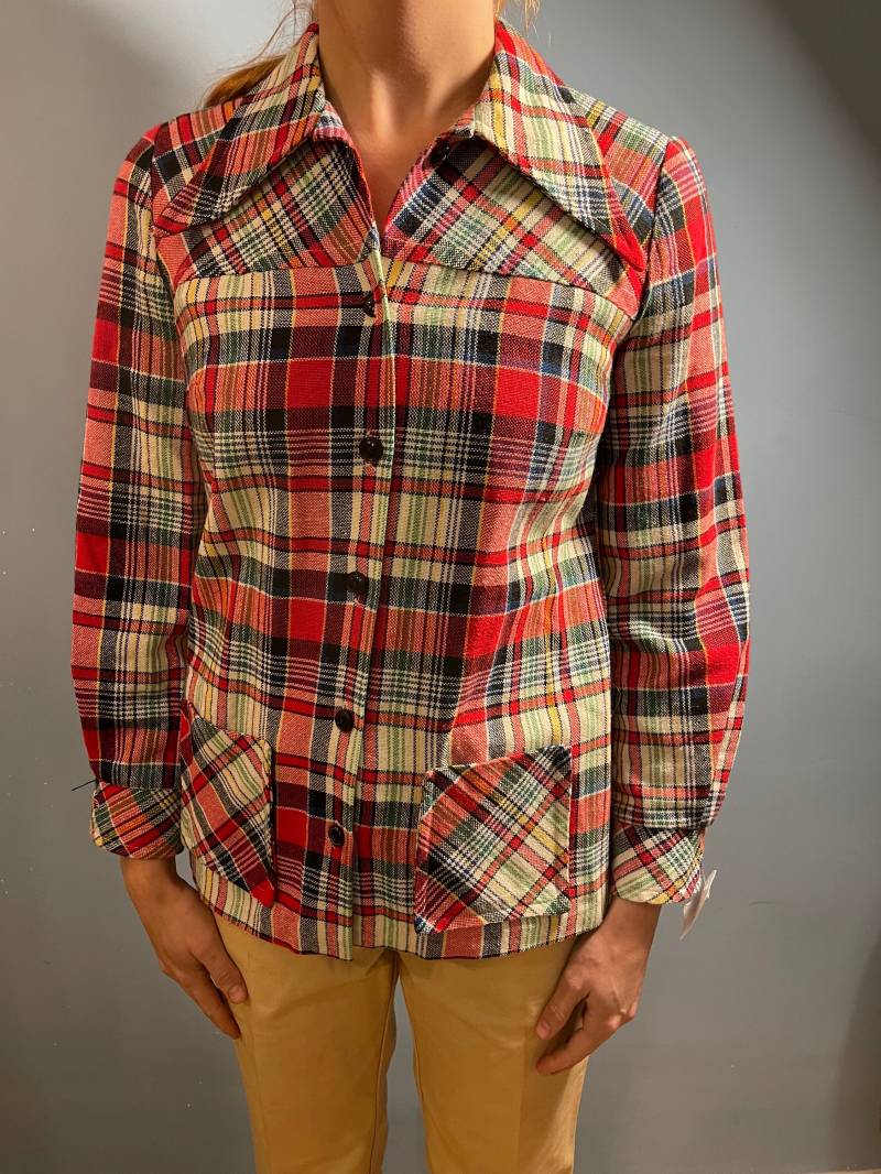 Rot Schwarz-Weiß-Hemd 1960Er 1970Er Jahre True Vintage Größe L Rot Schwarz-Weiß-Hemd 1960Er 1970Er Jahre True Vintage Größe L von JosuDeJosusVintagesh