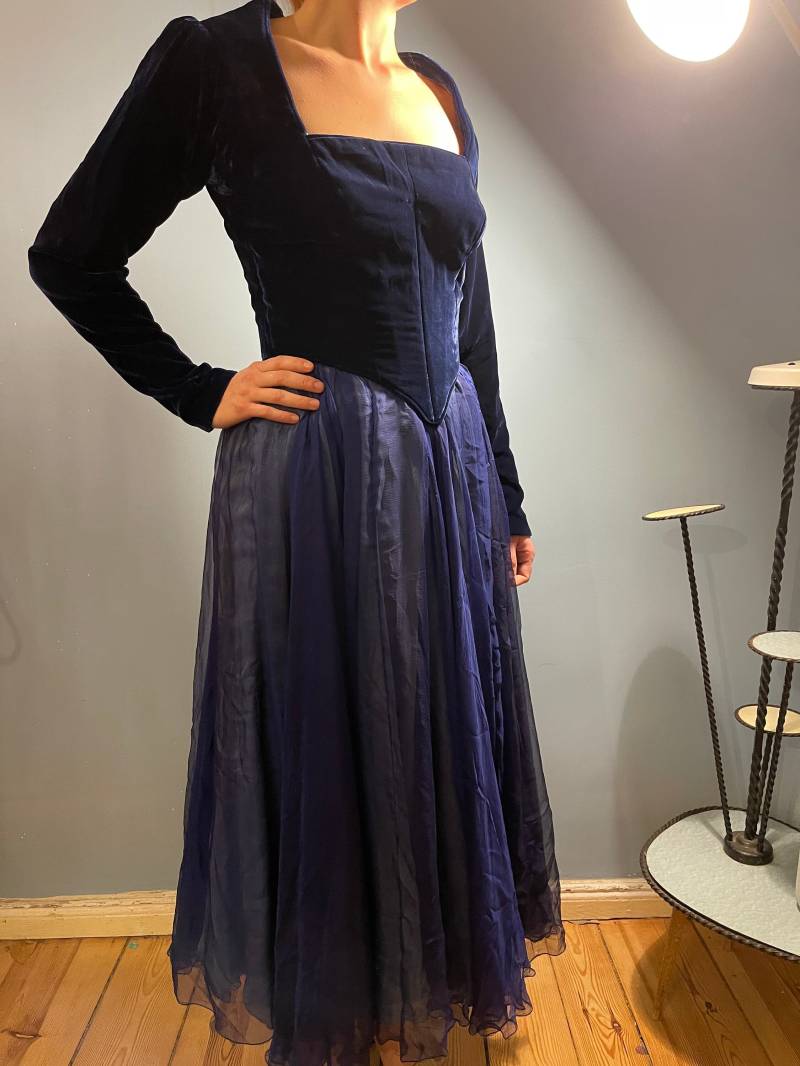 S 18Th Century Victorian New American Blue Kleid Gr. M Rare Piece True Vintage S 18Th Century Victorian New American Blue Kleid Gr. M Rare Piece True Vintage von JosuDeJosusVintagesh