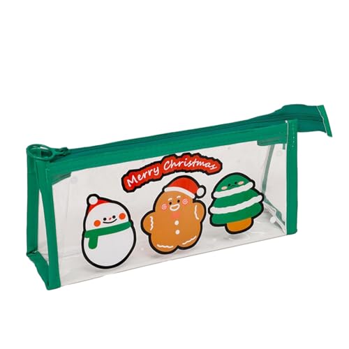 3 x transparente Federmäppchen mit Cartoon-Motiv, multifunktional, tragbar, Bleistift-Aufbewahrungstasche, Christmas Buddies, 22.5*11cm von Joucien