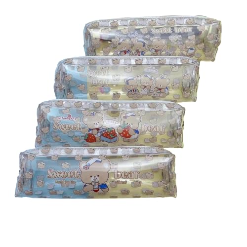 Joucien 1 x niedliches Cartoon-Bär-Schreibwaren-Federmäppchen für Studenten – einfache und personalisierte Schreibwaren-Aufbewahrungstasche – ein süßer Bär – 18 x 4,5 x 5 cm von Joucien