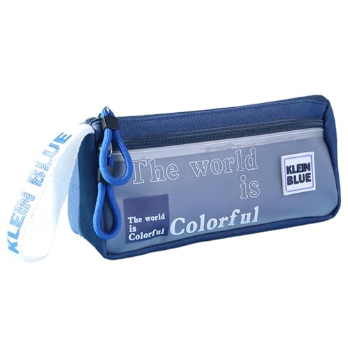 Joucien Blue The World Schreibwaren-Boxen für männliche und weibliche Studenten, blaue, transparente Bleistift-Aufbewahrungstasche von Joucien