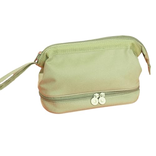 Joucien Einfaches Federmäppchen in Bootsform für männliche und weibliche Studenten, einfache mehrschichtige Federmäppchen, Aufbewahrungstasche, hellgrün von Joucien