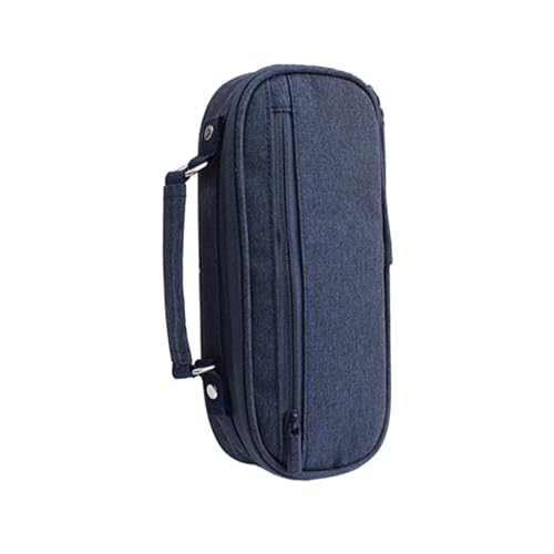 Joucien Koreanische Version Tragbares Federmäppchen Kreative Schüler Leinwand Federmäppchen Aufbewahrungstasche - Marineblau von Joucien