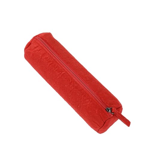 Joucien Koreanische Version einfarbiges Filz-Federmäppchen, einfache kreative Schreibwaren-Box, rot, 20 x 6 cm von Joucien