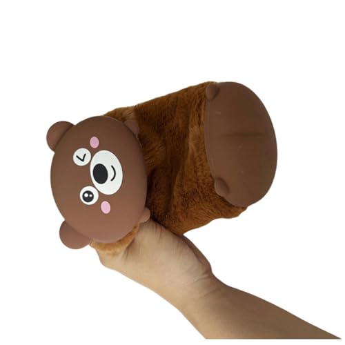 Joucien Niedliches Cartoon-Federmäppchen für männliche und weibliche Studenten, Schreibwaren-Bleistift, Buntstift, Schreibwaren-Aufbewahrungstasche, Kaffeebraun von Joucien