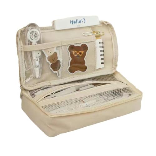 Joucien Niedliches und personalisiertes Federmäppchen für Männer und Frauen, koreanische Version mit integriertem Reißverschluss, einfache Grundschule Schreibwarenbox – integrierter Reißverschluss, von Joucien