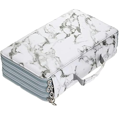 Joucien Schreibwaren-Hand-Stifttasche für männliche und weibliche Studenten, einfarbig, personalisierbar, einfache Stiftebox, Aufbewahrung, Schreibwaren-Tasche, weißer Marmor von Joucien
