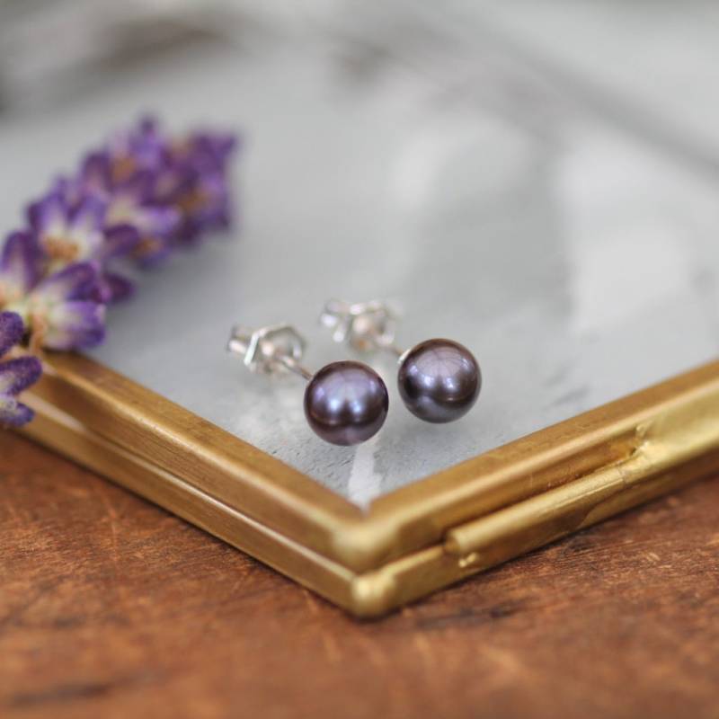 Gatsby Schwarze Süßwasserperle Ohrringe | Sterling Silber Süsswasserperle Aaa Gatsby Schwarze Süßwasserperle Ohrringe | Sterling Silber Süsswasserperle Aaa von Joulberry