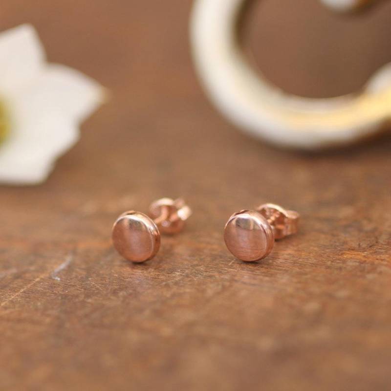 Madison Rose Gold Knopf Ohrringe | 9 Karat Massiv 375 9K Madison Rose Gold Knopf Ohrringe | 9 Karat Massiv 375 9K von Joulberry