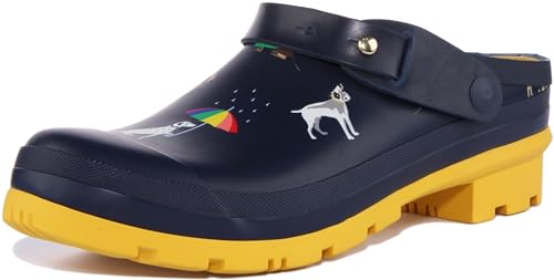 Joules Damen Gummistiefel Clog Holzschuh, Rainbow Dog, 42 EU Weit von Joules