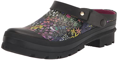 Joules Damen Gummistiefel Clog Holzschuh, Schwarz Ditsy, 43 EU Weit von Joules