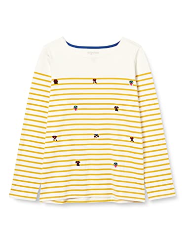 Joules Damen Harbour Emb T-Shirt, Goldfarbene Hunde-Stickereien, 34 von Joules