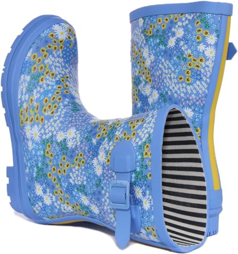 Joules Damen Molly Welly Gummistiefel, Blue Ditsy, 43 EU von Joules