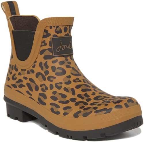Joules Damen Wellibob Gummistiefel, Tan Leopard, 37 EU von Joules
