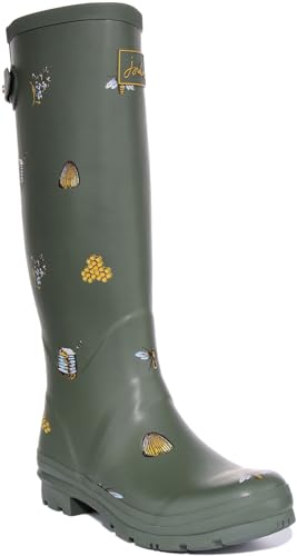 Joules Damen Welly Print Gummistiefel, Khaki Bee, 36 EU von Joules