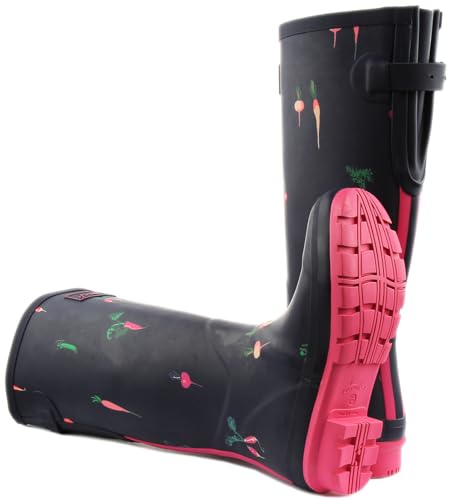 Joules Damen Welly Print Gummistiefel, Navy Vegetables, 37 EU von Joules