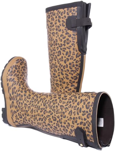 Joules Damen Welly Print Gummistiefel, Tan Leopard, 36 EU von Joules