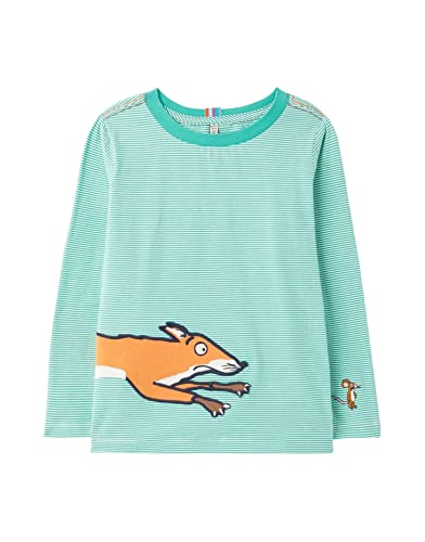 Joules Grüffelo Chomp T-Shirt, langärmelig, Grün gestreift (4 Jahre - 104 cm, grün) von Joules