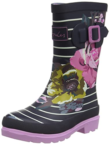 Joules Jnr Welly Print Gummistiefel Mädchen White Stripe Floral 25 EU von Joules