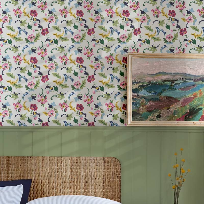 Joules Vliestapete "Cambridge Painted Floral" geblümt glatt Design Tapeten von Joules
