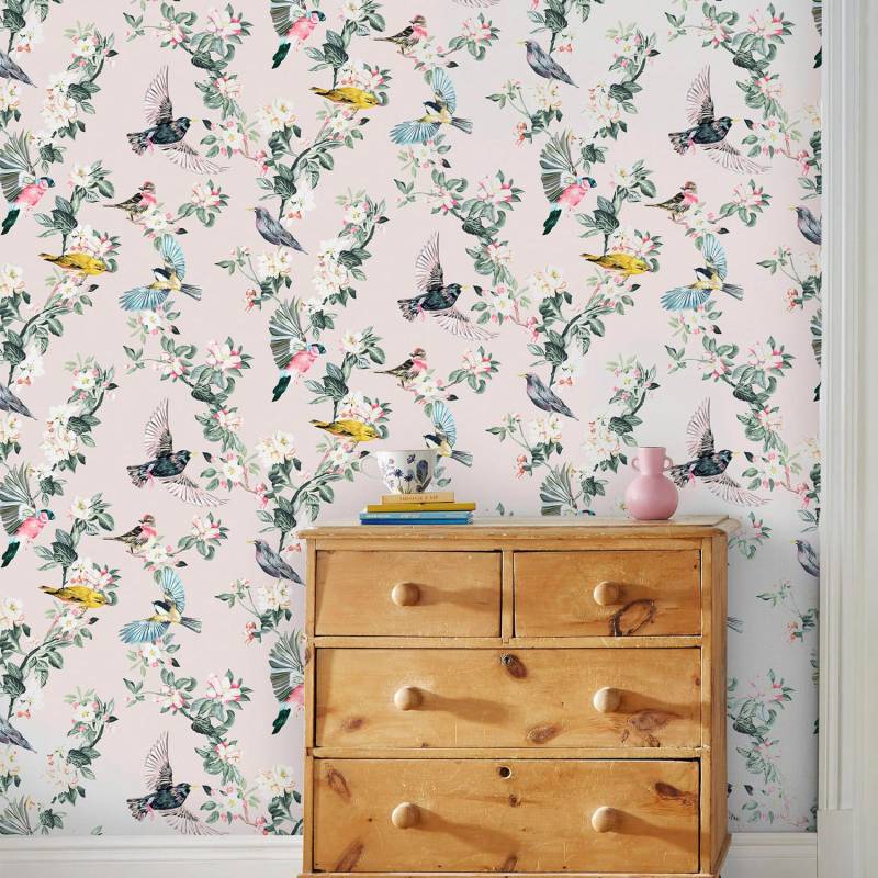 Joules Vliestapete "Handford Garden Birds Antique Crème" animal print glatt animal print von Joules