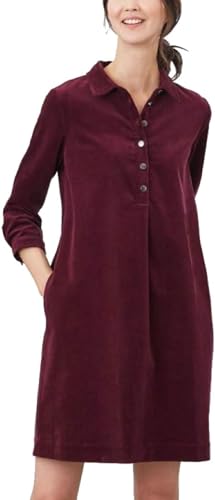 Joules Women's Stella Pop Over Cord Dress (Plum, UK18 EU46 US14) von Joules